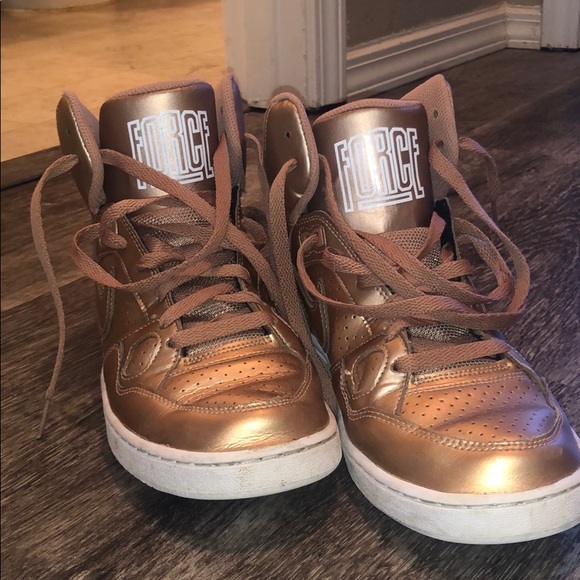 nike rose gold high tops